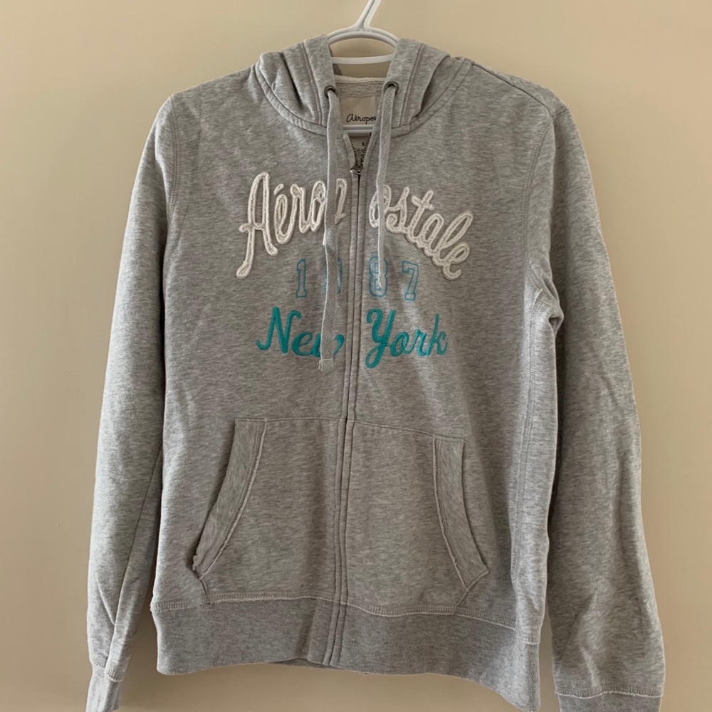 Aeropostale Gray Zip Up Hoodie